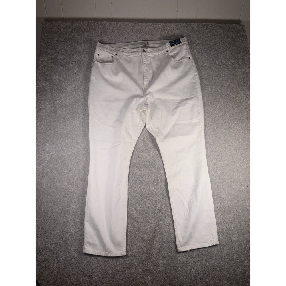 abercrombie the slim straight white jeans 36/22r curve love NWT